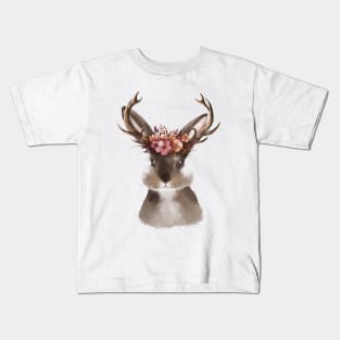 Floral Jackalope Kids T-Shirt